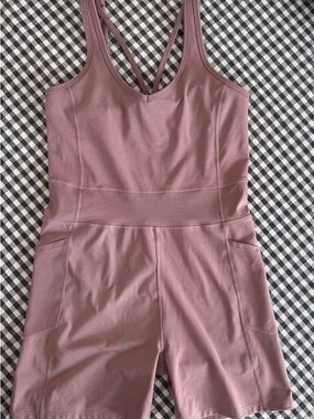 Calvin Klein Performance Dusty Rose Butter Soft Athletic Tank Romper